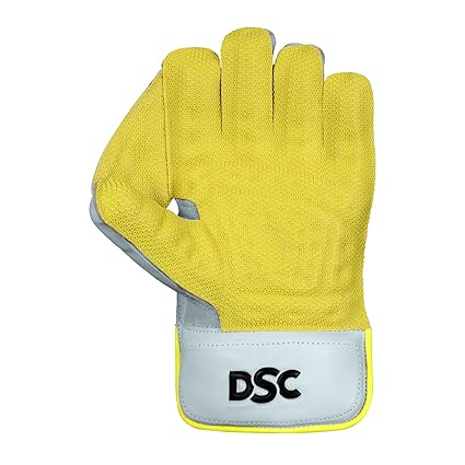 DSC Condor Flite Cricket Wicket Keeping Gloves | Farbe: Weiß | Größe: Herren | Für Jungen & Herren | Material: Leder | Bessere Flexibilität und Grip | Voller Schutz