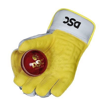 DSC Condor Flite Cricket Wicket Keeping Gloves | Farbe: Weiß | Größe: Herren | Für Jungen & Herren | Material: Leder | Bessere Flexibilität und Grip | Voller Schutz
