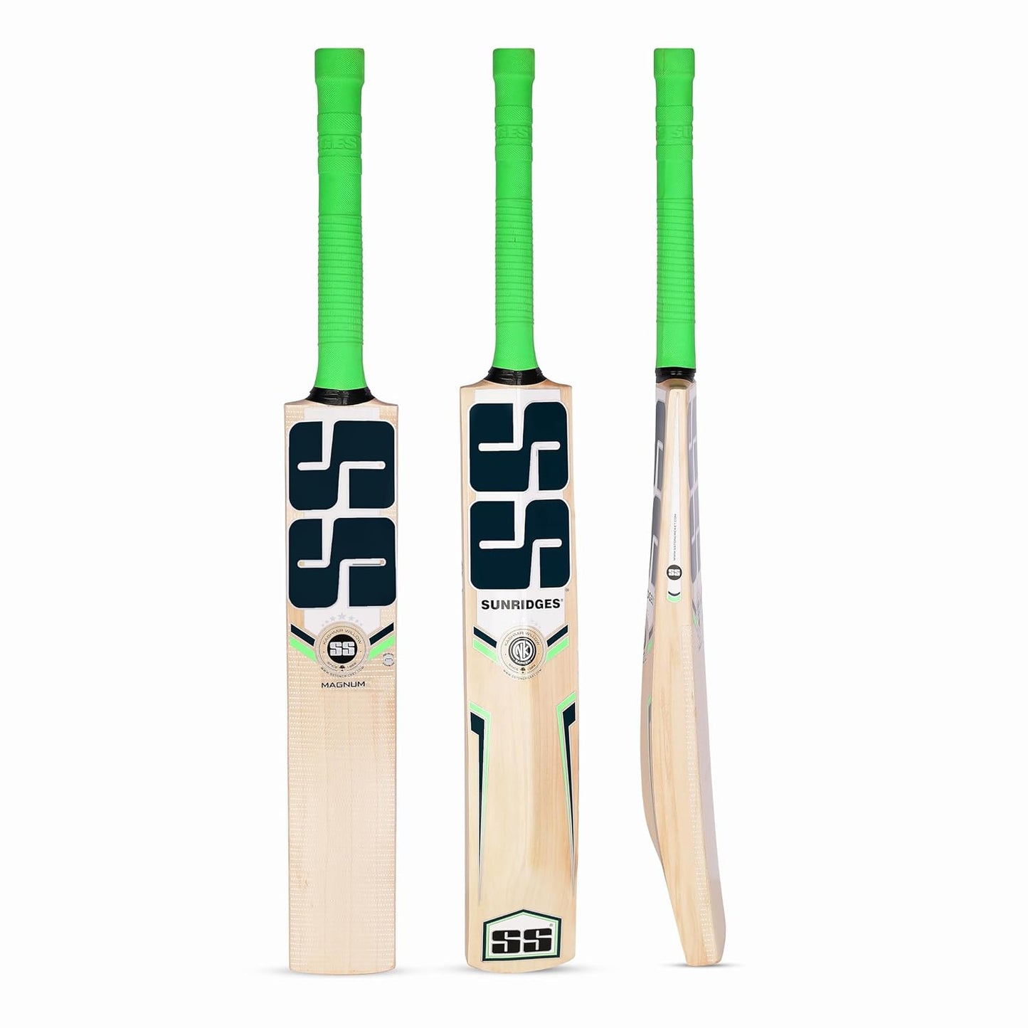SS Sunridges Magnum Cricketschläger für Herren und Jungen (Beige) | Material: Kashmir Willow | Leichtgewicht | Kostenlose Hülle | Spielfertig | Für Fortgeschrittene Spieler | Ideal für Lederball