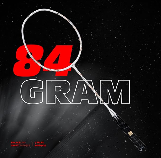 HUNDRED POWERTEK 900 Badminton Racket with Cover (BLACK/RED, Size: Standard, Grip Size: 3 1/4 inches) | Powertek 900 Series | Stringing | Material: Full Graphite | For advanced players | Weight: 84 grams | Maximum string tension - 26lbs