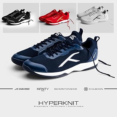 HUNDRED Infinity Pro Non-Marking Professional Badminton Shoe for Men