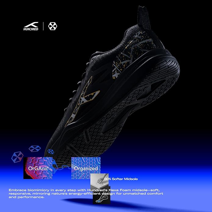 HUNDRED Blade Non-Marking Professional Badminton Shoes for Men | Material: TPU/Rubber | Suitable for Indoor Tennis/Squash/Table Tennis/Basketball & Padel