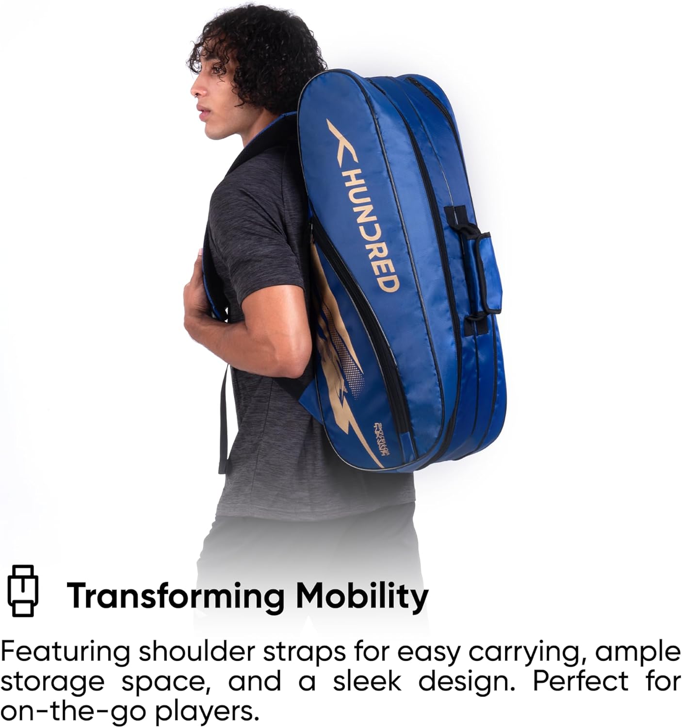 Hundred Cosmogear Badminton Set Bag |Double Zipper | Front Zipper Pocket