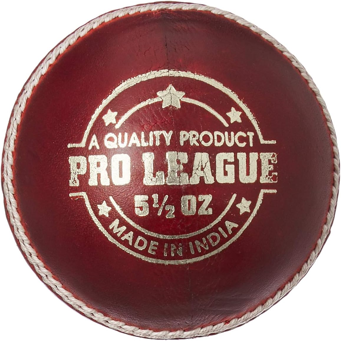 DSC Pro League Cricket Lederball (1er Pack) | Bessere Formbeständigkeit | Vierteilige Konstruktion | Feine Qualität | Spielfläche: Indoor/Outdoor | Langlebig und langlebig