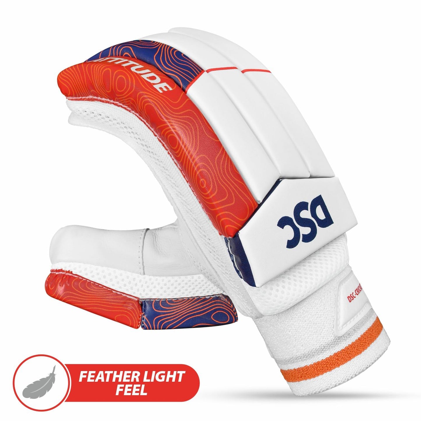 DSC Intense Attitude Cricket Batting Gloves | Color: Multicolor | Material: PU leather | for right-handed Batman | Lightweight | Reinforced protection in the two index fingers