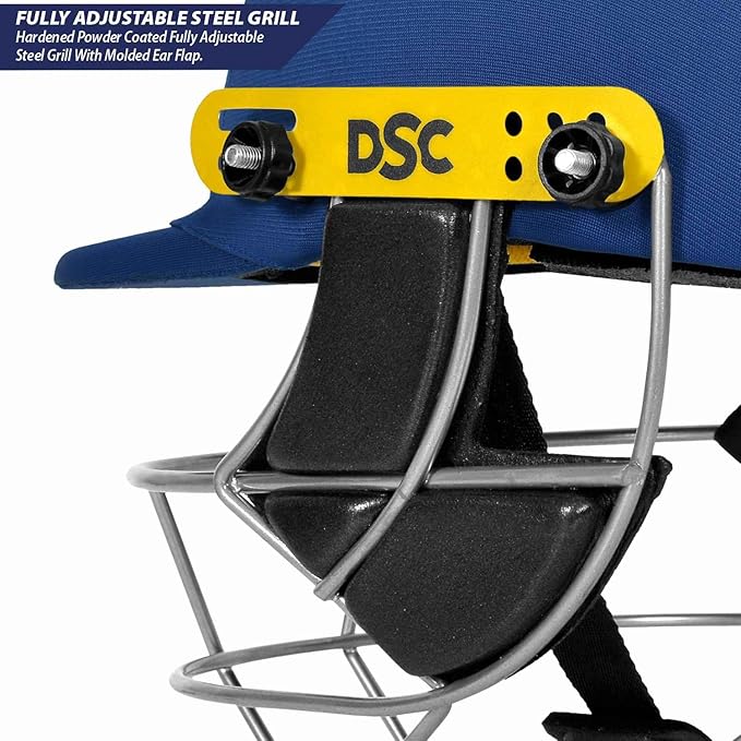 DSC Defender Cricket-Helm | Für Männer & Jungen | Verstellbares Stahlgitter | Rückenstützriemen | Leichtgewicht