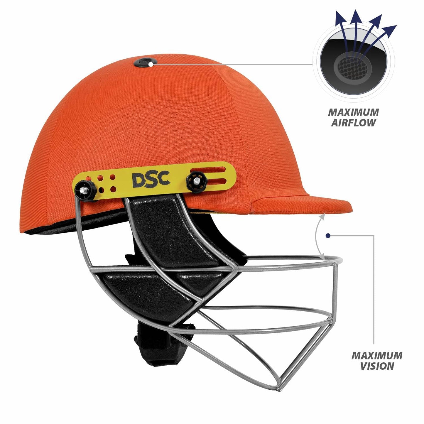 DSC Defender Cricket-Helm | Für Männer & Jungen | Verstellbares Stahlgitter | Rückenstützriemen | Leichtgewicht