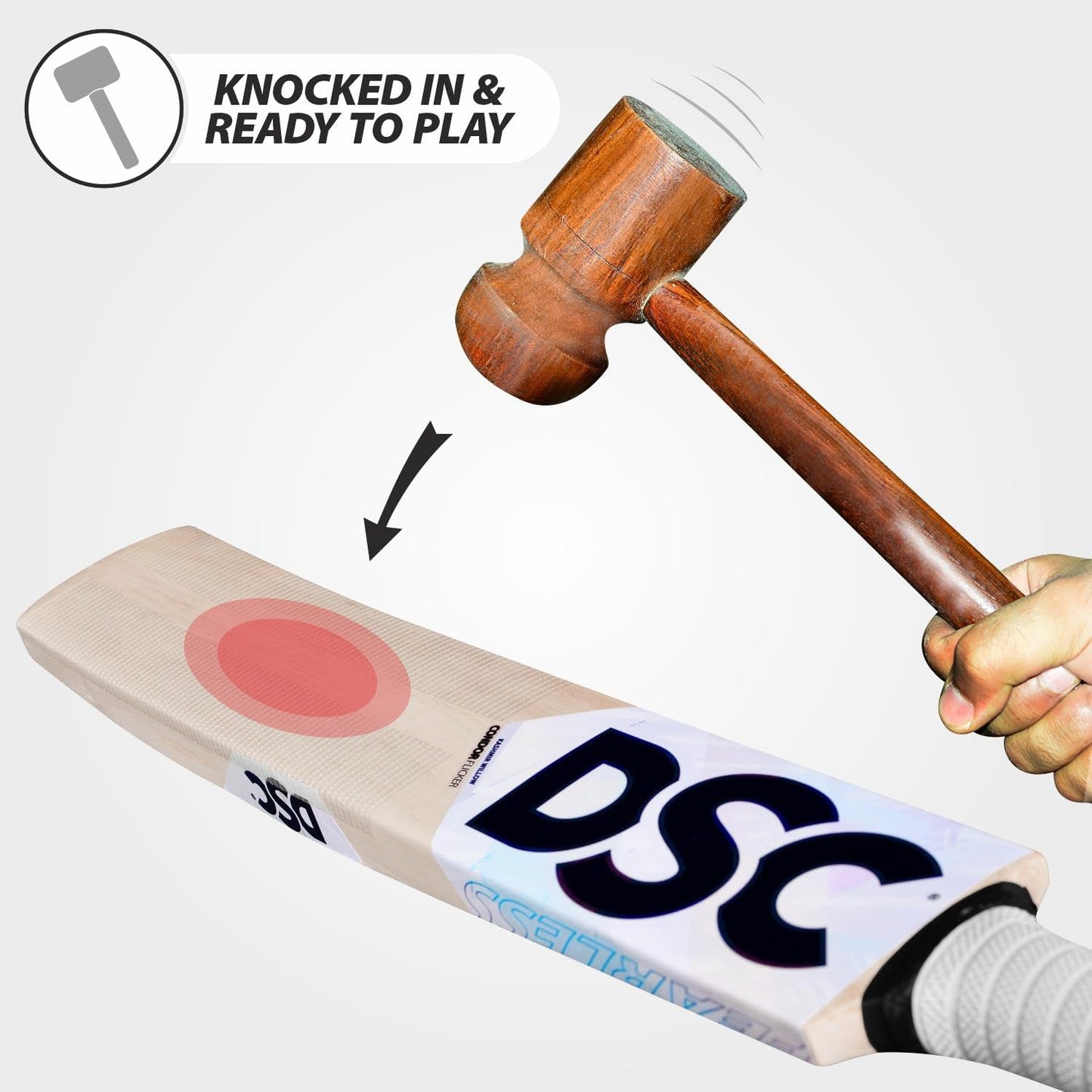 DSC Condor Flicker Kashmir Willow Cricket Bat | Farbe: Multicolor | Größe: 2 | Für Männer & Jungen | Material: Holz | Massive Ränder | Exquisite Balance