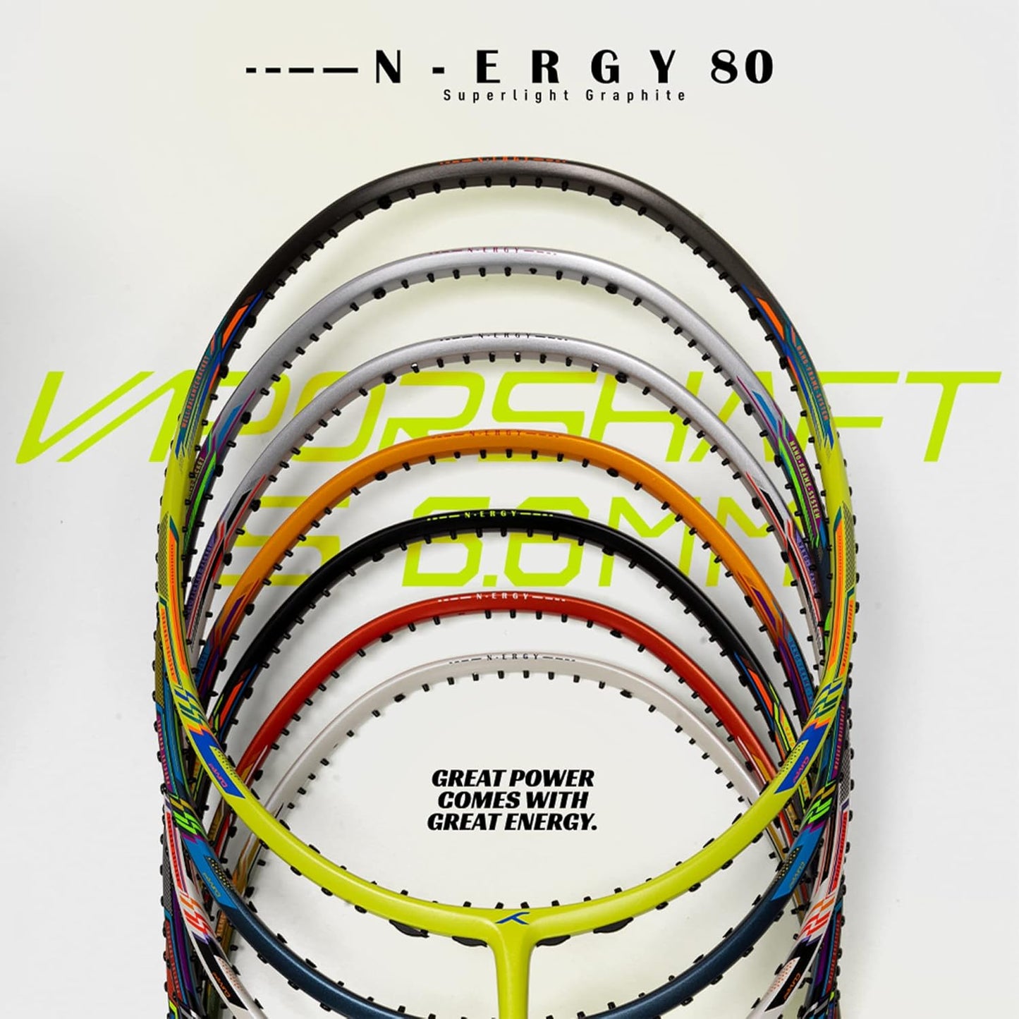 Hundred N-ERGY 80 Badmintonschläger, dunkelgrau/rot