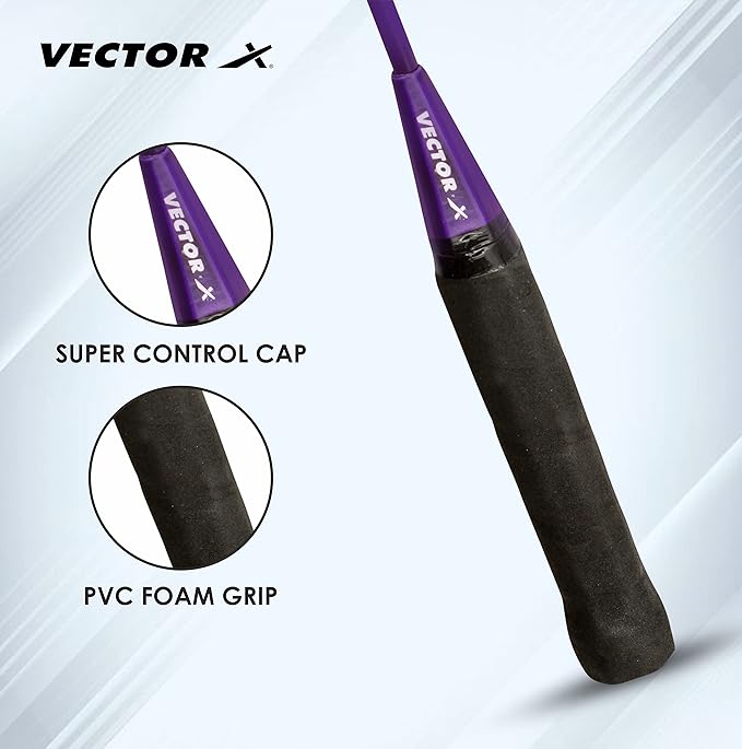 Vector X Badminton Racket | Size: 3 7/8 inches | For men and boys | Material: Aluminum | Best for professional athletes training and competition, outdoor play, backyards