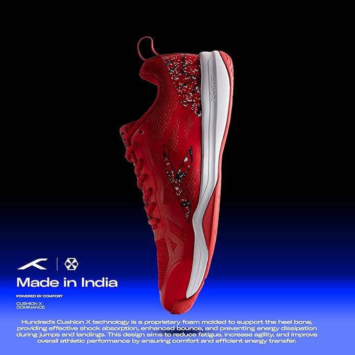 HUNDRED Blade Non-Marking Professional Badminton Shoes for Men | Material: TPU/Rubber | Suitable for Indoor Tennis/Squash/Table Tennis/Basketball & Padel