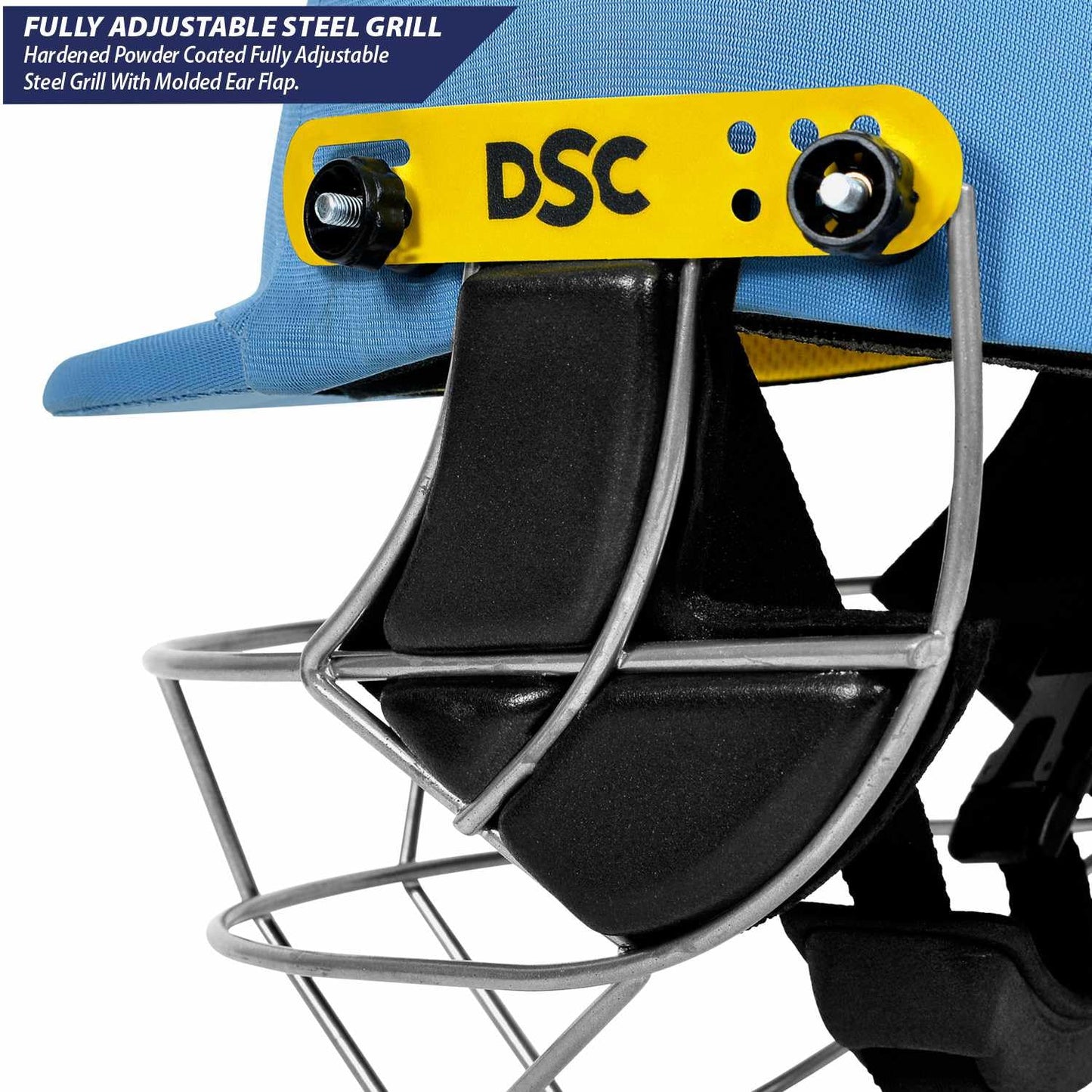 DSC Defender Cricket-Helm | Für Männer & Jungen | Verstellbares Stahlgitter | Rückenstützriemen | Leichtgewicht