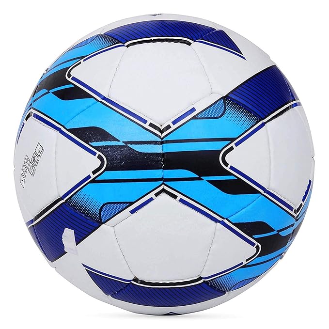 Cosco Milano Synthetik-Faser-Fußball, Größe 5 (Weiß/Blau/Schwarz)