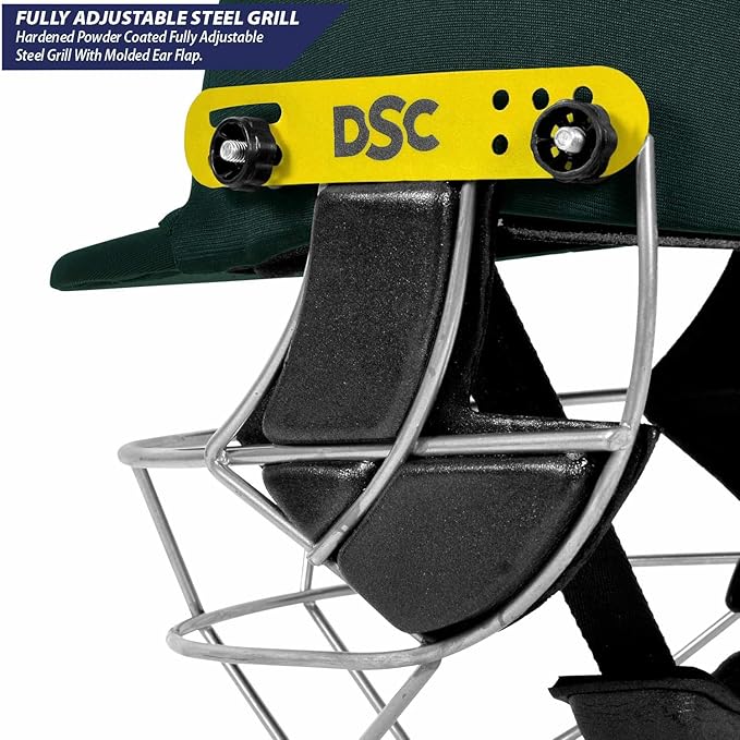 DSC Defender Cricket-Helm | Für Männer & Jungen | Verstellbares Stahlgitter | Rückenstützriemen | Leichtgewicht