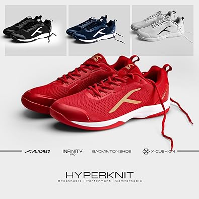 HUNDRED Infinity Pro Non-Marking Professional Badminton Shoe for Men
