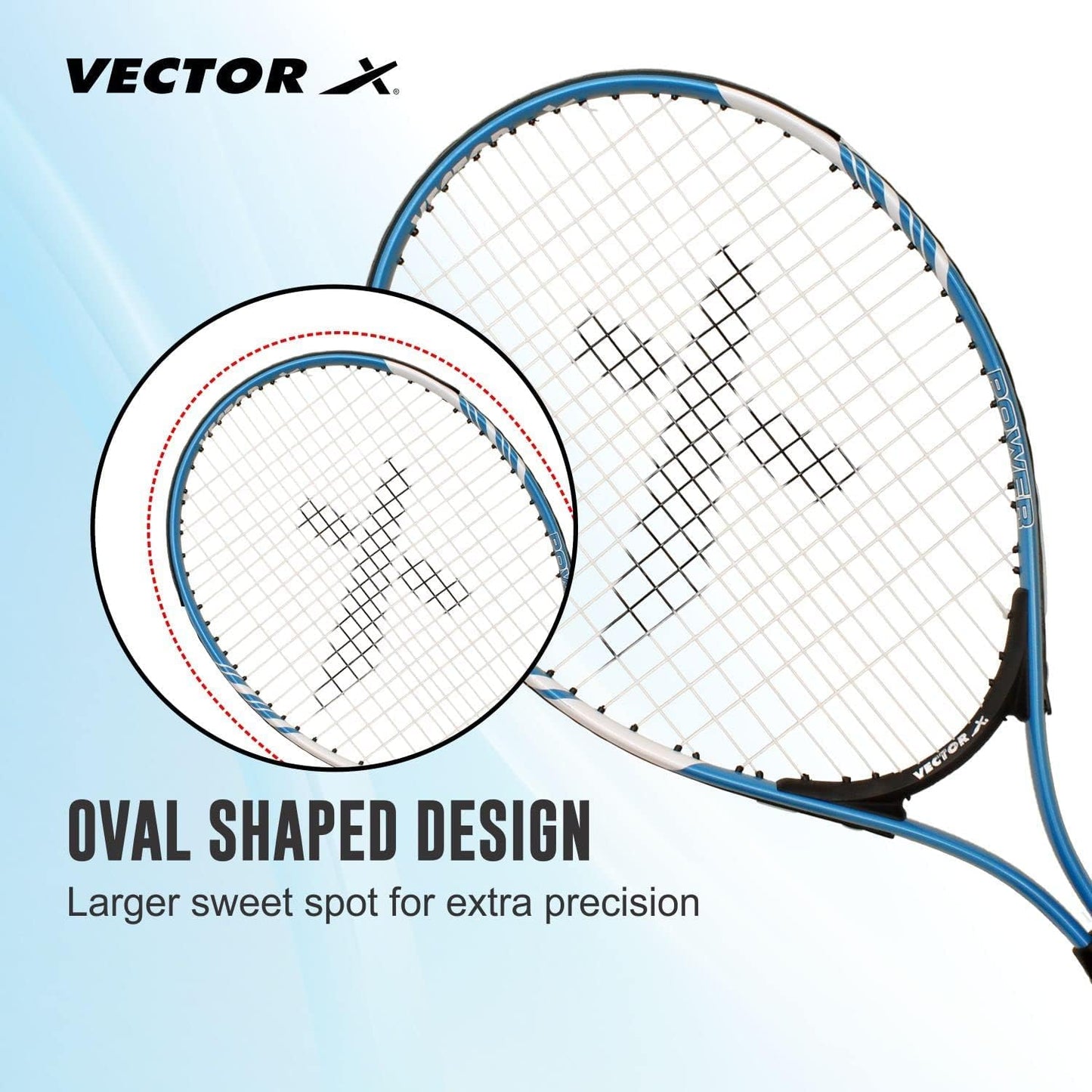 Vector X Vxt 520 25 inch full string tennis racket (yellow, black)
