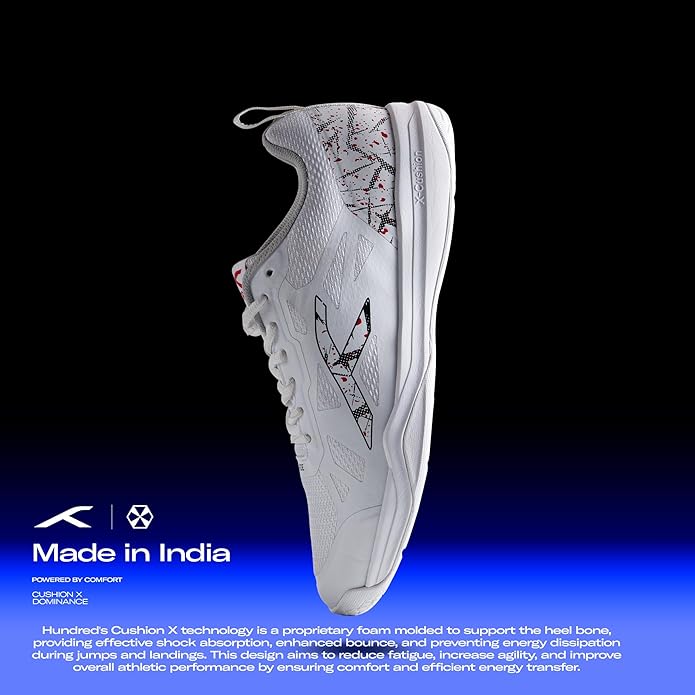 HUNDRED Blade Non-Marking Professional Badminton Shoes for Men | Material: TPU/Rubber | Suitable for Indoor Tennis/Squash/Table Tennis/Basketball & Padel