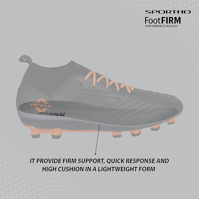 Nivia Crane 2.0 Fußballschuhe | Thermoplastisches Polyurethan | Geformte Einlegesohle | Minimale Wasserabsorption/Wassergeschützt