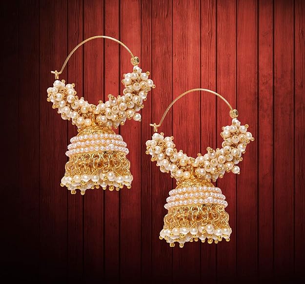 YouBella Goldplattierte Ohrringe für Frauen (Golden)(YBEAR_31070)