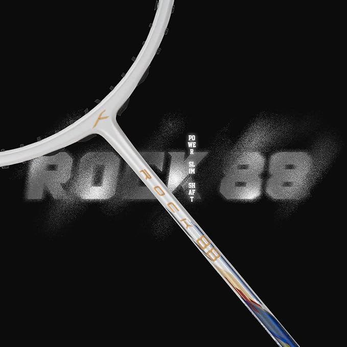 HUNDRED ROCK 88 Carbon Fiber Strung Badminton Racket with Full Racket Cover | For Intermediate Players | 78 grams | Maximum String Tension - 32lbs