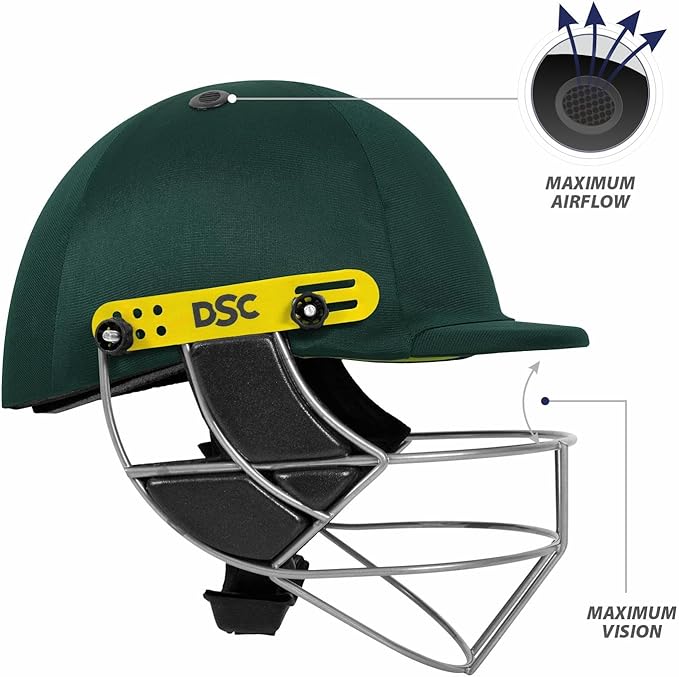 DSC Defender Cricket-Helm | Für Männer & Jungen | Verstellbares Stahlgitter | Rückenstützriemen | Leichtgewicht