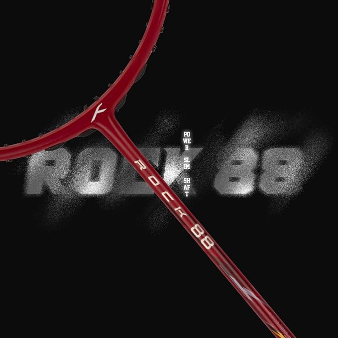 HUNDRED ROCK 88 Carbon Fiber Strung Badminton Racket with Full Racket Cover | For Intermediate Players | 78 grams | Maximum String Tension - 32lbs