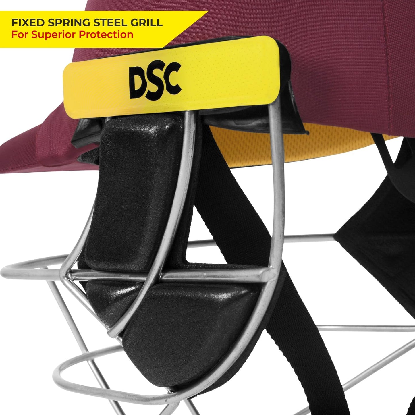 DSC Avenger PRO Premium Cricket-Helm | Für Männer & Jungen | Fester Federstahlgrill | Rückenstützriemen | Nackenschutz | Leichtgewicht