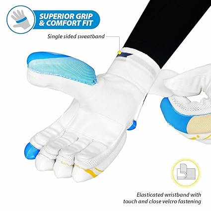 DSC Condor Ruffle Cricket Batting Gloves | Multicolor | Größe: Herren | Für Rechtshänder Batsman