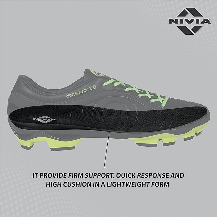 Nivia Dominator 2.0 Fußballschuhe | TPU-Sohle mit PVC-Kunstleder-Obermaterial, geformte Einlegesohle