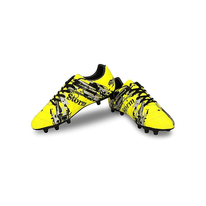 Nivia Storm Fußballschuh | Kunstleder | Schnürung | Minimale Wasserabsorption/Wassergeschützt