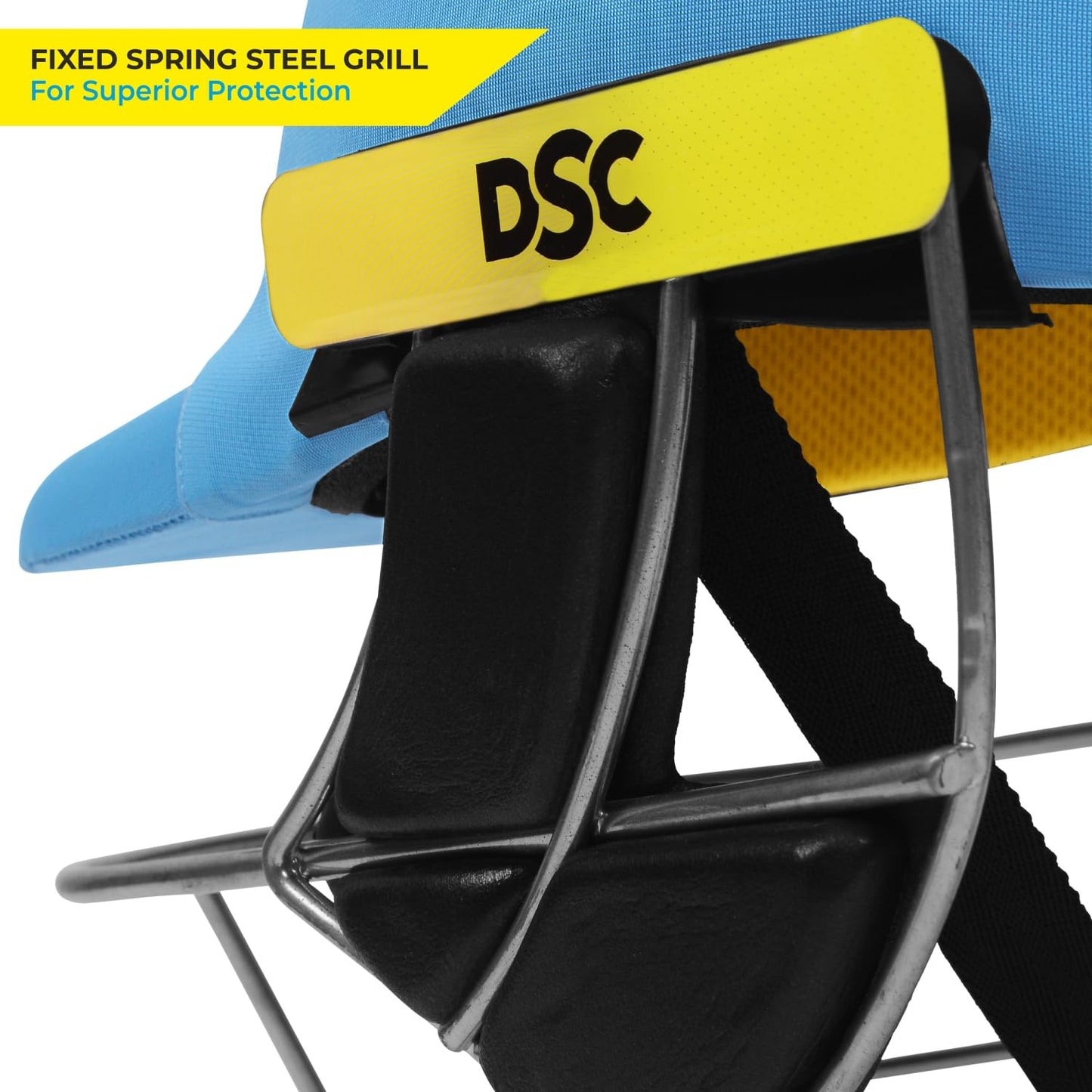 DSC Avenger PRO Premium Cricket-Helm | Für Männer & Jungen | Fester Federstahlgrill | Rückenstützriemen | Nackenschutz | Leichtgewicht