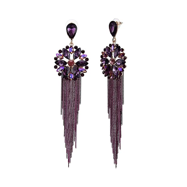 YouBella Schmuck Ohrringe | Farbe: Schwarz | Kristall-Quasten-H&made-Ohrringe für Mädchen und Frauen | Am besten zum Verschenken | Hochzeit | Stilvoll | Partykleidung | Mode | Geeignet für alle Gelegenheiten