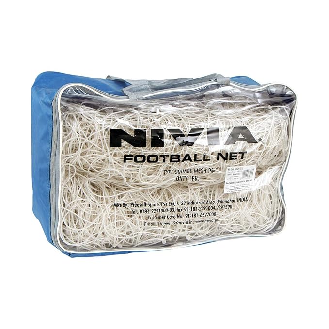NIVIA Fußballnetz 7.32X2.44M Netzloch 12.5CM Material PE