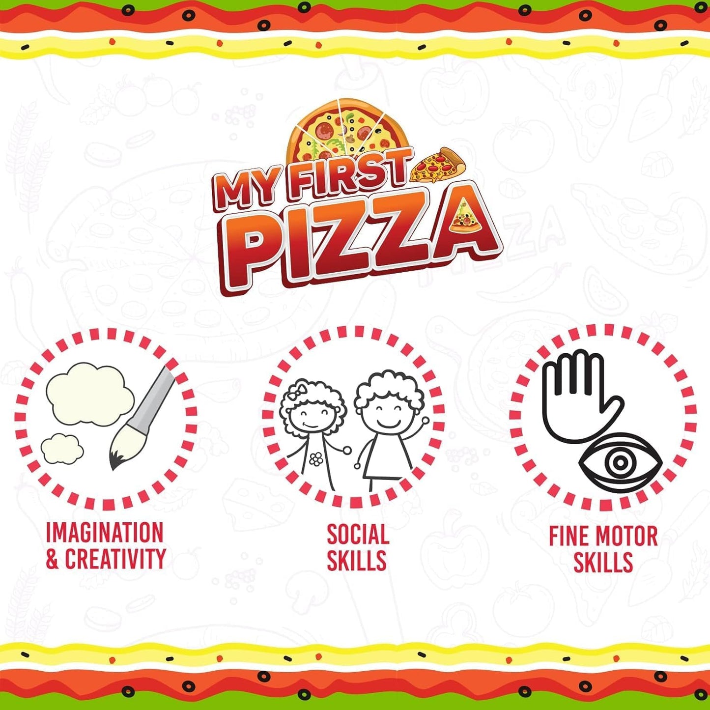 Funskool Giggles Meine erste Pizza, Rollenspielzeug, Essensset mit 15 Belägen, Rollenspiel, Spielzeug für Kinder und Kleinkinder, ab 3 Jahren, mehrfarbig