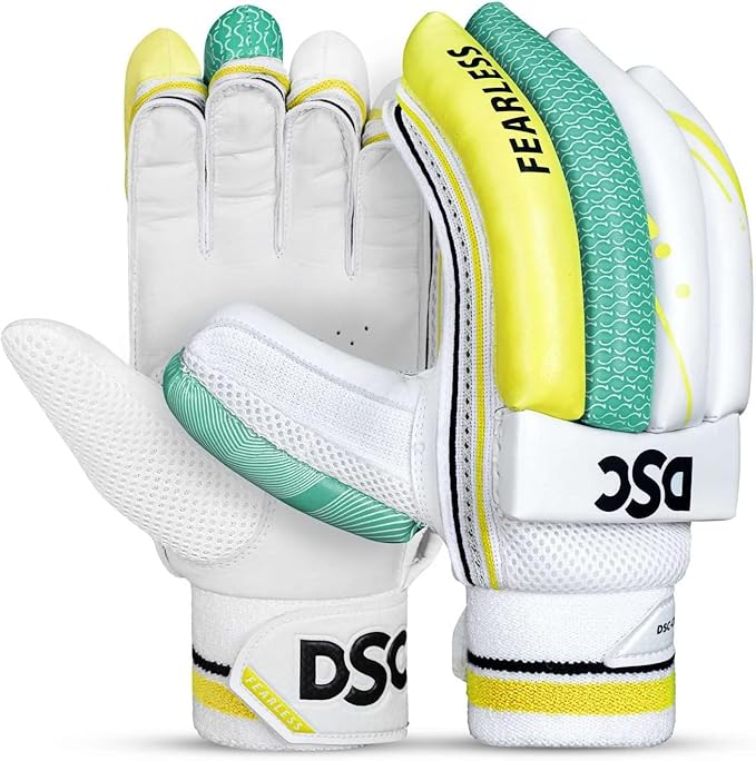 DSC Intense Attitude Cricket Batting Gloves | Color: Multicolor | Material: PU leather | for right-handed Batman | Lightweight | Reinforced protection in the two index fingers