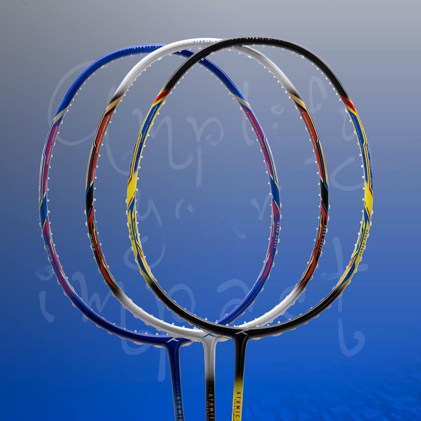 Hundred ATOMIC-X 38 CTRL-strung badminton racket, 2S026-2