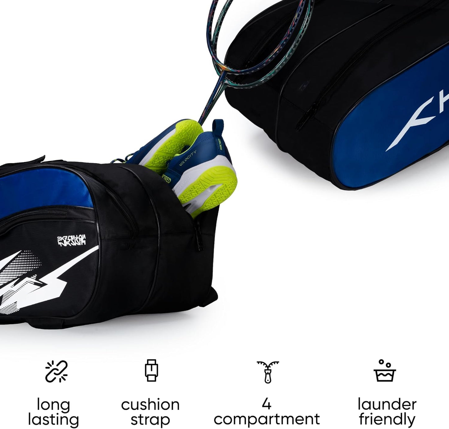 Hundred Cosmogear Badminton Set Bag |Double Zipper | Front Zipper Pocket