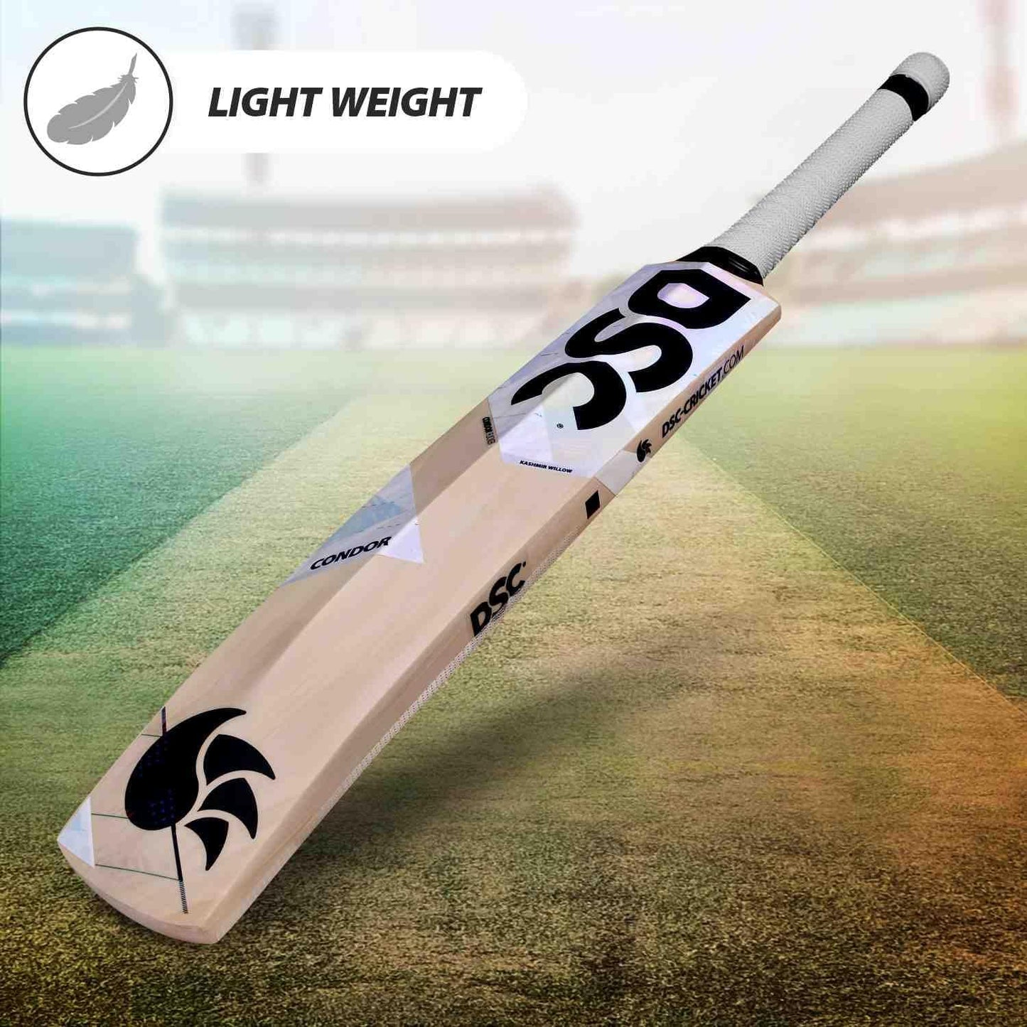 DSC Condor Flicker Kashmir Willow Cricket Bat | Farbe: Multicolor | Größe: 2 | Für Männer & Jungen | Material: Holz | Massive Ränder | Exquisite Balance