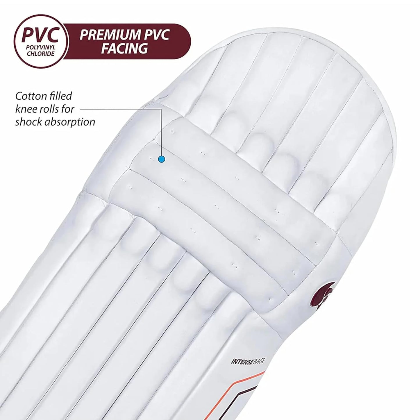 DSC Intense Rage Cricket Batting Legguard | For Men & Boys | Material: PVC | Strap with padded buckle | Bolster lined with fabric