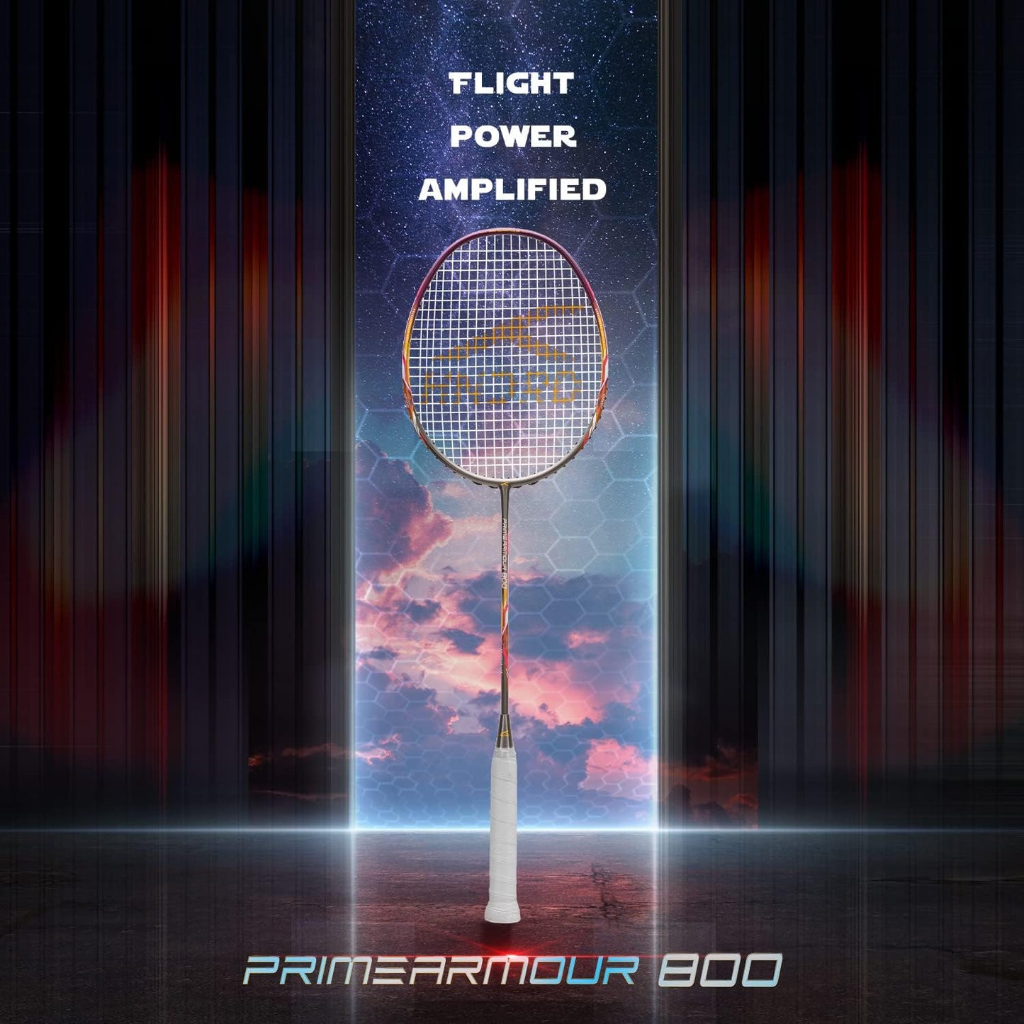 Hundred PRIMEARMOUR 800 Badmintonschläger, Dunkelgrau/Rot