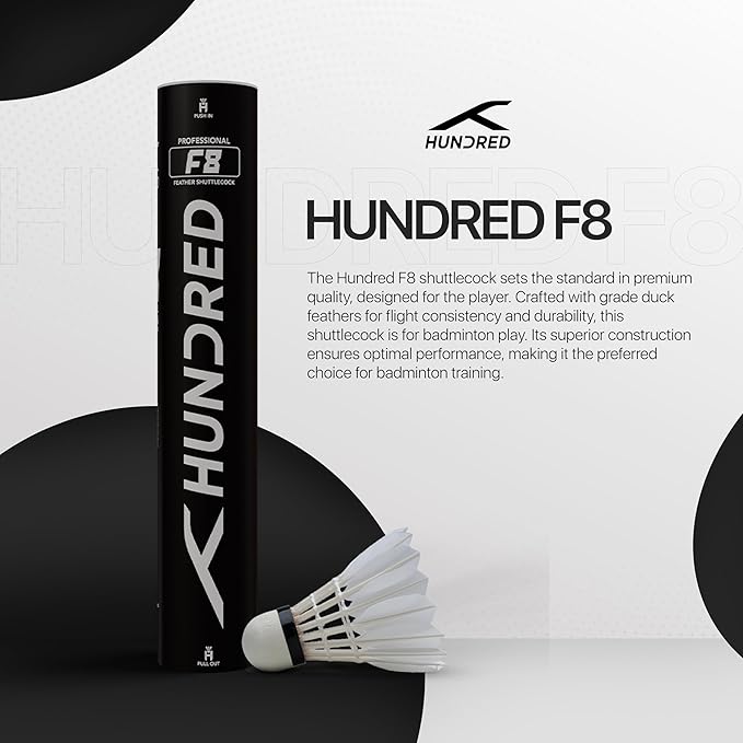 Hundred F8 Federball | 10er-Pack | Speed 77 Entenfedern | Japanischer Premiumkleber | Einfädeln aus reiner Baumwolle |