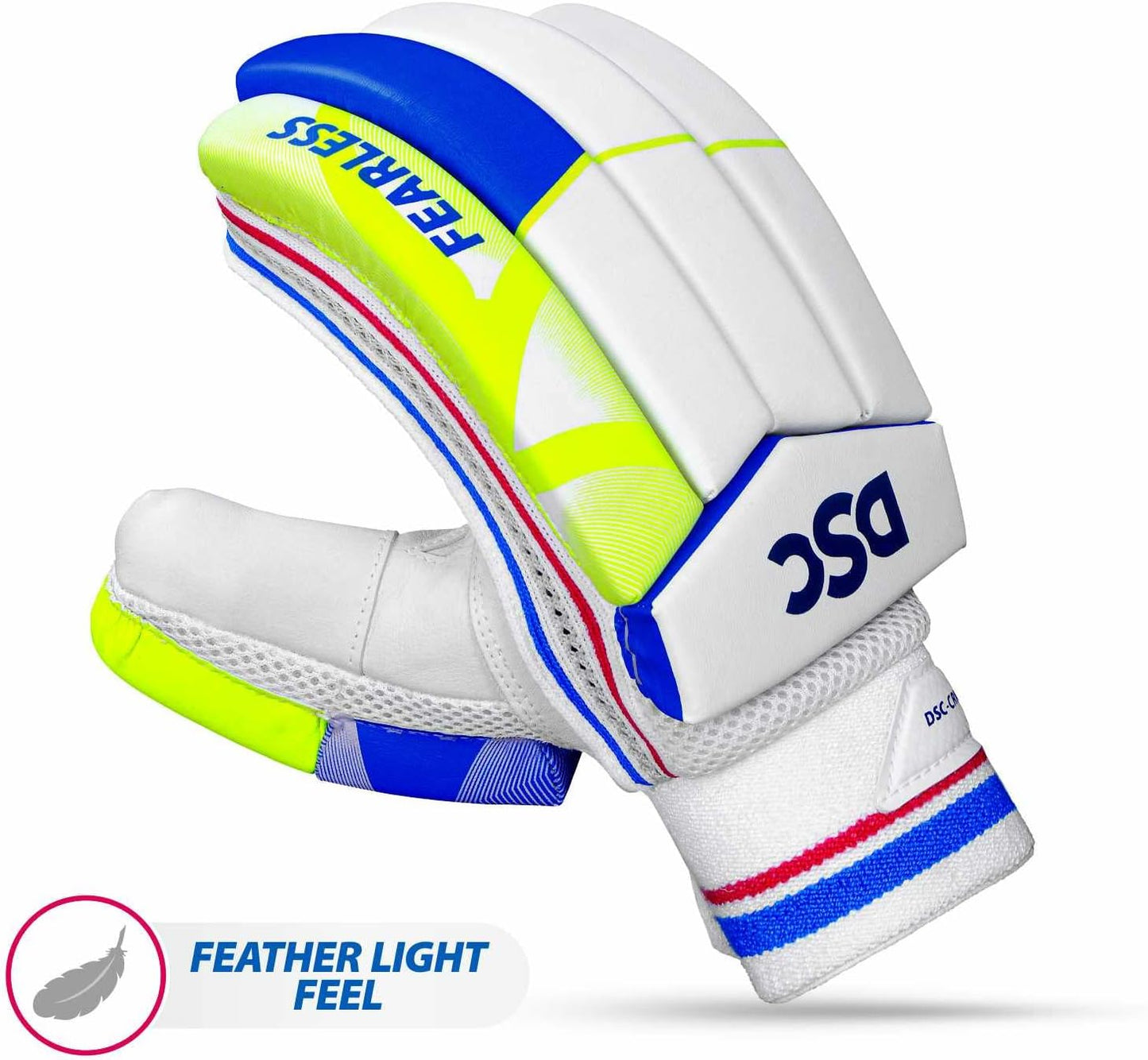 DSC Intense Attitude Cricket Batting Gloves | Color: Multicolor | Material: PU leather | for right-handed Batman | Lightweight | Reinforced protection in the two index fingers