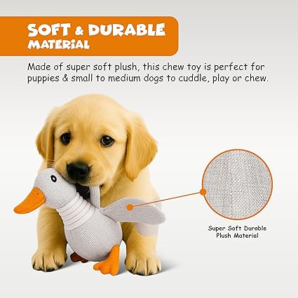 FUNFY 3er Pack Crinkle Duck Toy für kleine, mittelgroße Rassen, Nicht für Aggressive Kauer, niedliche Plüsch-Enten mit weichem Quietscher, Spaß für Welpen im Haus | Spiel- und Kauspielzeug