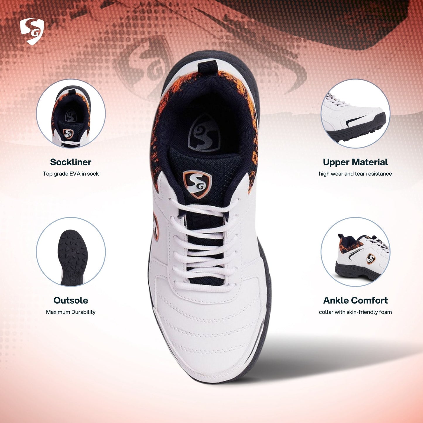 SG SAVAGE STUD Cricket Shoe | For Men & Boys | Material: Mesh & PVC | Lightweight | Improved stability in the game