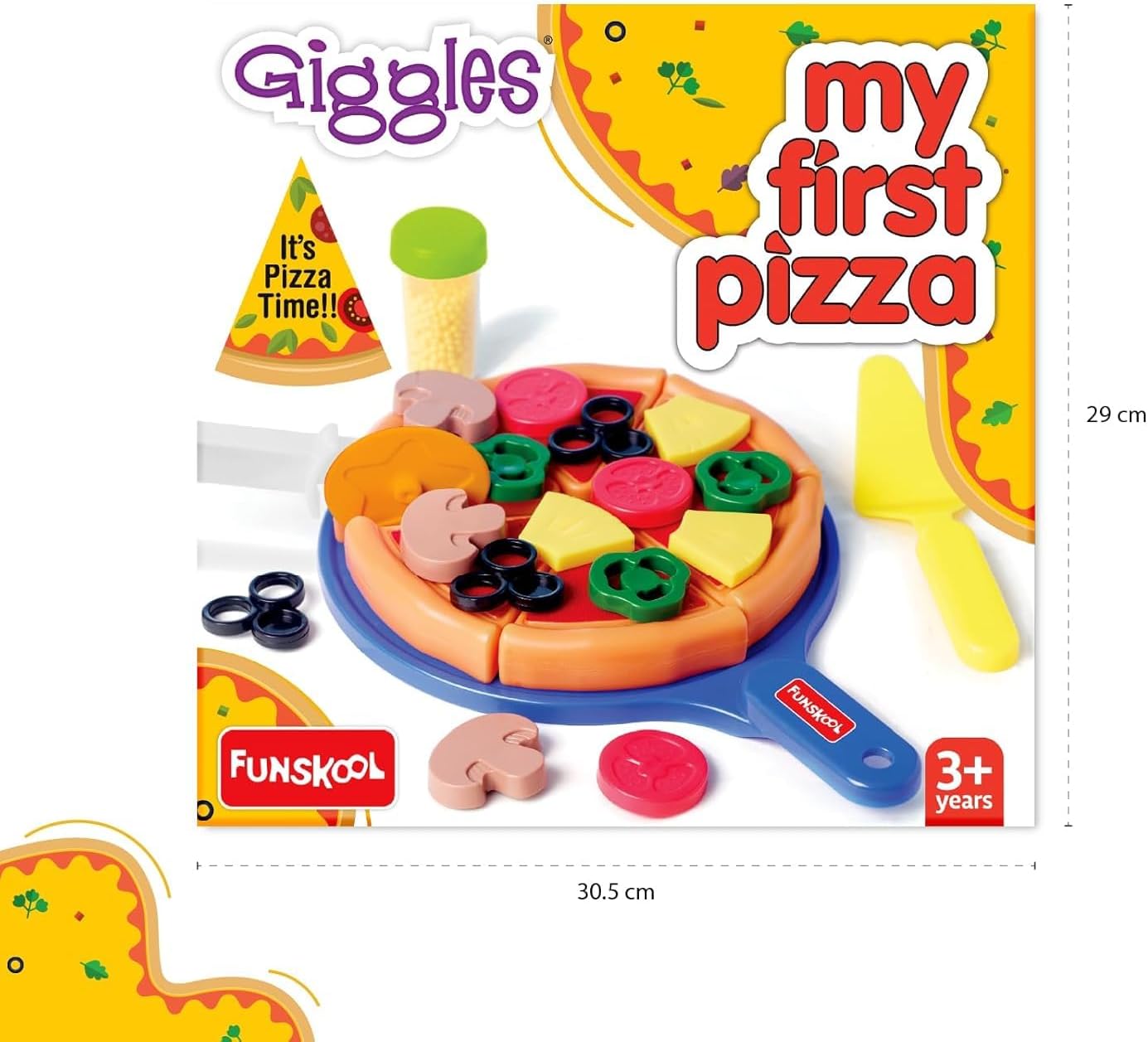 Funskool Giggles Meine erste Pizza, Rollenspielzeug, Essensset mit 15 Belägen, Rollenspiel, Spielzeug für Kinder und Kleinkinder, ab 3 Jahren, mehrfarbig