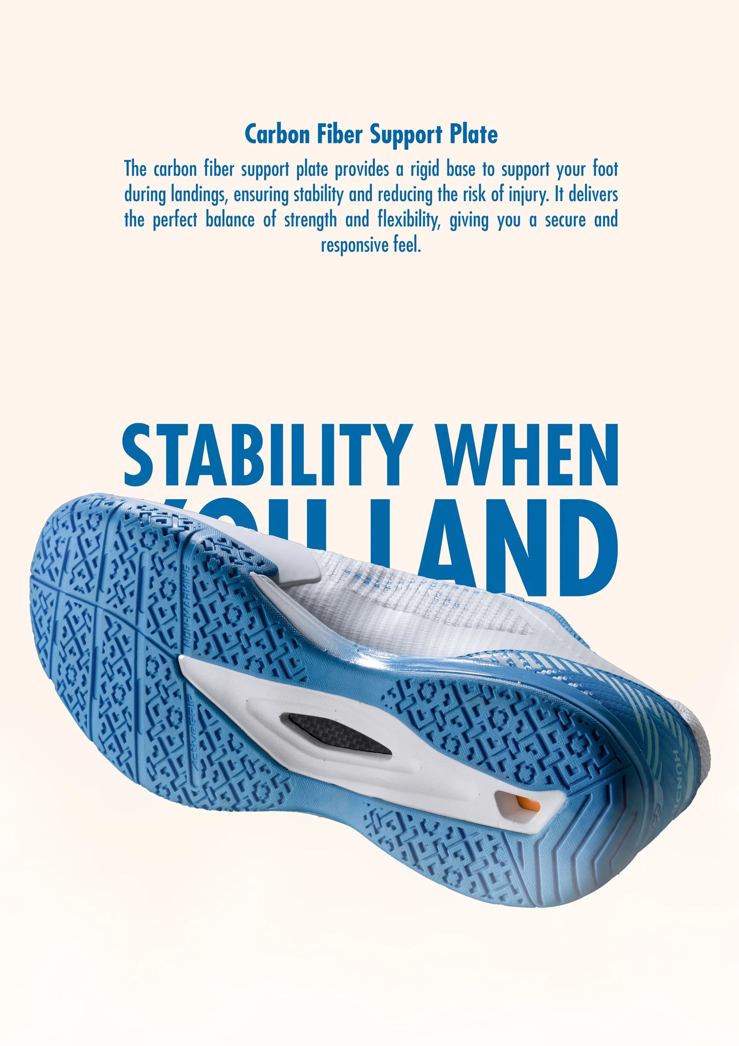 Hundred BEAST MAX Badminton Shoe (White/Blue)