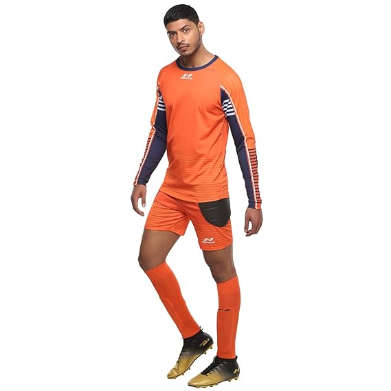 NIVIA Dominator Torwarttrikot-Set für Herren (orange/marineblau, XL)