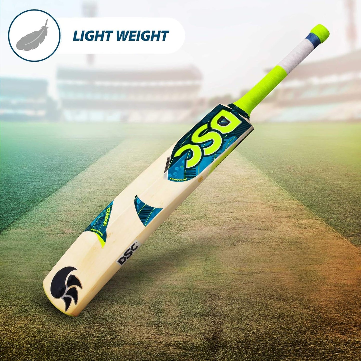 DSC Condor Sizzler Kashmir Willow Cricket Bat | Farbe: Multicolour | Für Herren & Jungen | Material: Holz | Leder Ballspiel | Massive Edges