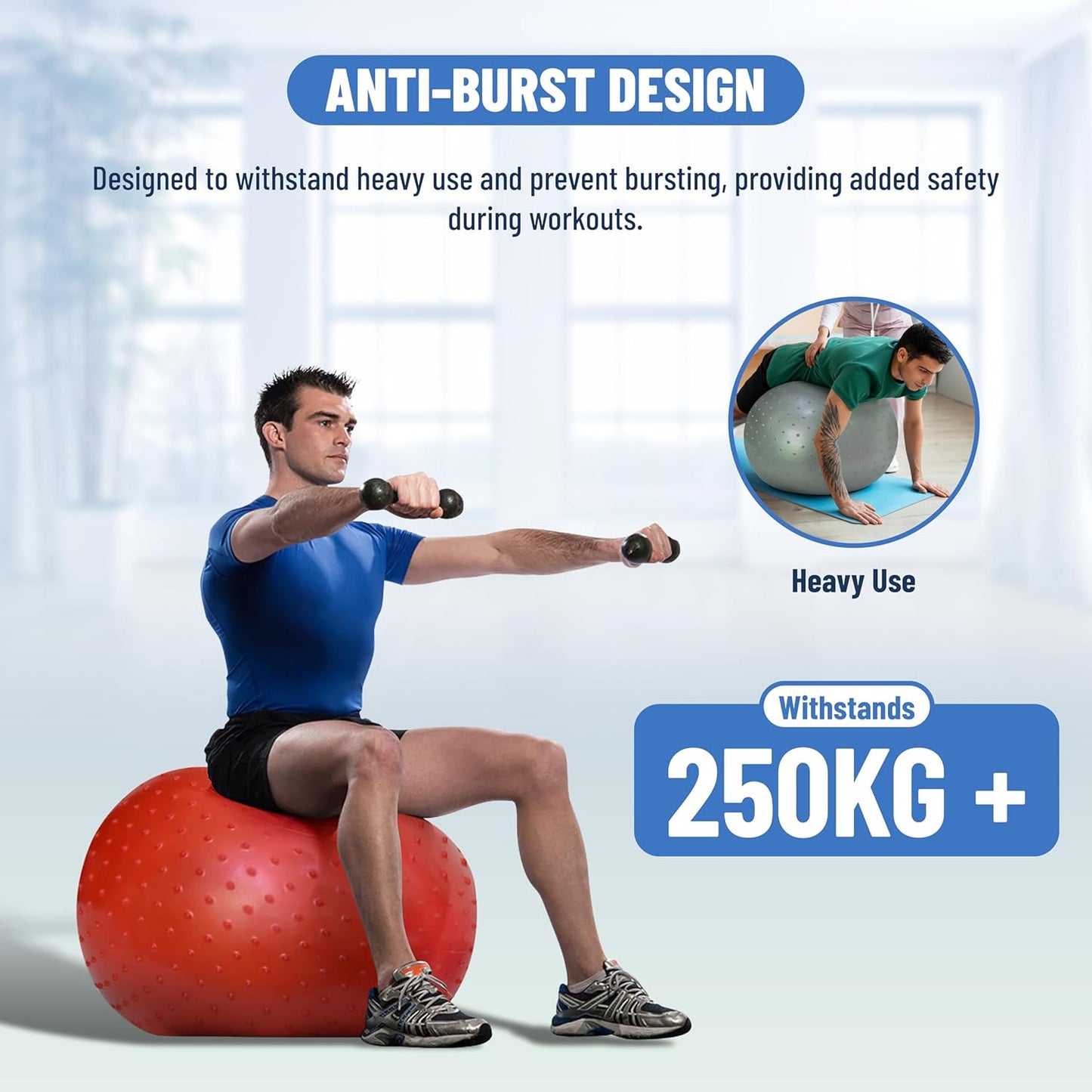 Endless Thick Yoga Ball | Assorted | Material: PVC | Gym Exercise Ball, Anti-Burst Yoga Ball | Balance Ball Chair for Fitness Workout Stability Pilates | for Gym & Home | Bath Men & Women