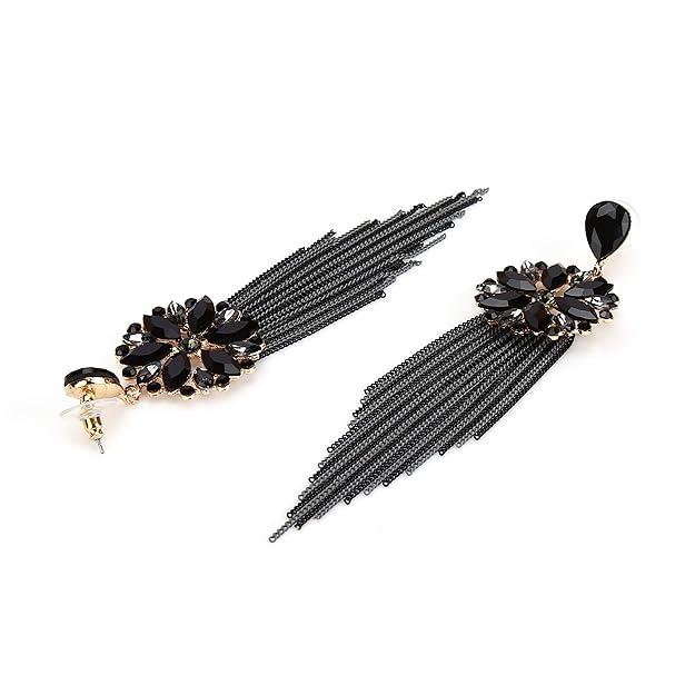 YouBella Schmuck Ohrringe | Farbe: Schwarz | Kristall-Quasten-H&made-Ohrringe für Mädchen und Frauen | Am besten zum Verschenken | Hochzeit | Stilvoll | Partykleidung | Mode | Geeignet für alle Gelegenheiten